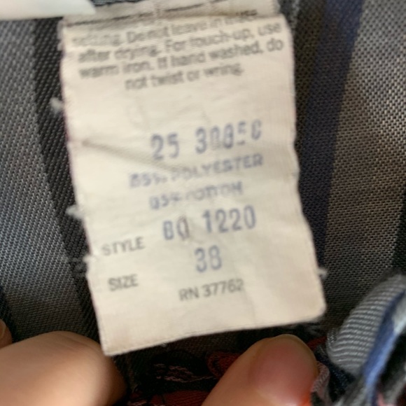 VINTAGE MLM Blouse Cute Southern Striped Blue & Pink Ruffle Collar - Picture 5 of 6